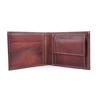 Módna peňaženka z pravej kože č.8406 v bordovej farbe, ručne natieraná