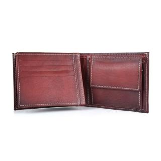 Módna peňaženka z pravej kože č.8408 v bordovej farbe, ručne natieraná