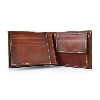 Módna peňaženka z pravej kože č.8408 v Cigaro farbe, ručne natieraná