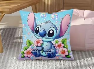Obliečka plyšová na vankúšik 45x45 LILO a STITCH v kvetoch
