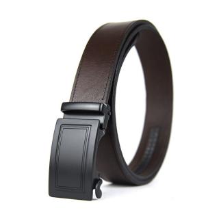 Opasok z pravej kože s automatickou prackou BLACK FRAME - Tmavo hnedá