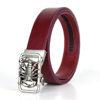 Opasok z pravej kože s automatickou prackou OLD SILVER SCORPION Bordová