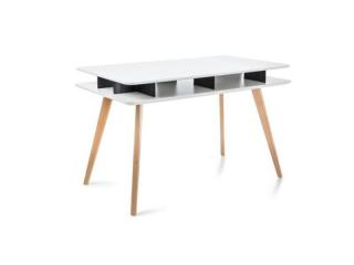 Písací stôl Signal ROTELLO biela/čierna/buk