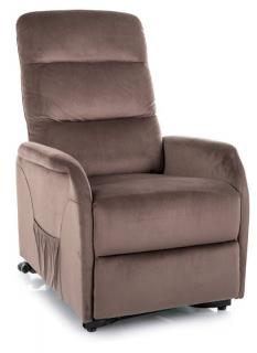 Relaxačné kreslo JUPITER VELVET M, cappuccino bluvel 38