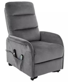 Relaxačné kreslo JUPITER VELVET M, sivá bluvel 14