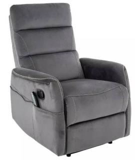 Relaxačné masážne kreslo SOLON VELVET M, sivá bluvel 14