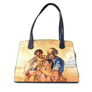Ručne maľovaná dámska kabelka č.8660 inšpirovaná motívom Michelangelo - The Doni Tondo