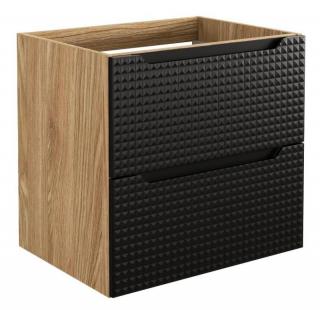 Skrinka do kúpeľne LUXOR BLACK 82-60-2S, dub olejovany-čierna