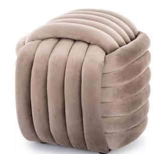 Taburetka BRUNI VELVET, tmavobéžová tap. 251