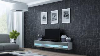 Televízny stolík Cama VIGO NEW 180 biely mat/sivý lesk