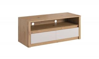 Tv stolík MALTA RTV, dub artisan-biely lak mat