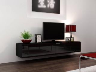 Závesný televízny stolík Cama VIGO 180 čierny mat/čierny lesk