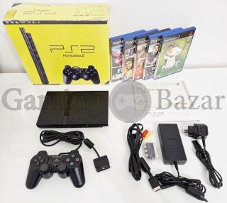 PlayStation 2 Slim SCPH-75003 v krabici + 5 hier