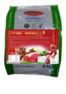 Bardog Hypo Beef - Vegetables 50 Lisované granule 24/13 Hmotnosť: 4 kg