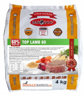 Bardog Top Lamb 60 Lisované granule 24/08 Hmotnosť: 4 kg