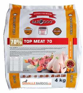 Bardog Top Meat 70 Lisované granule 28/16 Hmotnosť: 4 kg