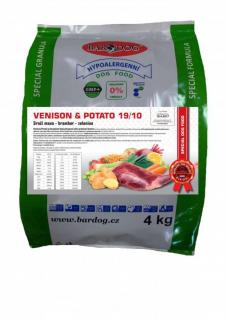 Bardog Venison & Potato 19/10 Hmotnosť: 4 kg