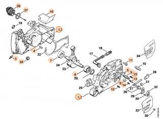 ND STIHL Kľuková skriňa MS 440, 1128 020 2139 (Originál)