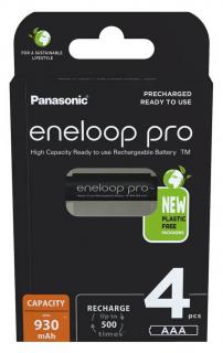 Akumulátory Panasonic eneloop pro BK-4HCDE 930 mAh AAA 4 ks