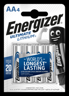 Batérie Energizer Ultimate Lithium L91 R6 AA 4 ks blister