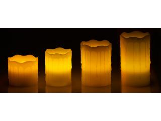 4 set voskových LED sviečok s kmitajúcim svetlom a s diaľkovým ovládaními (4 set voskových LED sviečok, odstupňovaná výška)