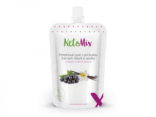 KetoMix Proteínové pyré s príchuťou čiernych ríbezlí a vanilky (1 porcia)