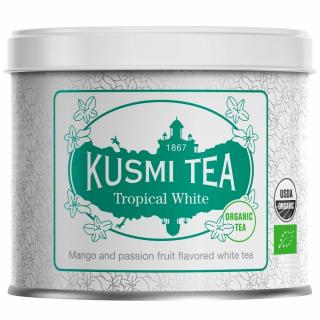 Biely čaj TROPICAL, plechovka sypaného čaju 90 g, Kusmi Tea