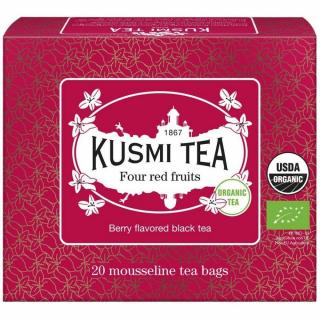 Čierny čaj FOUR RED FRUITS, 20 vrecúšok čaju, Kusmi Tea