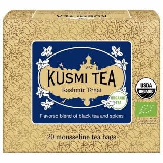 Čierny čaj KASHMIR TCHAI, 20 vrecúšok mušelínového čaju, Kusmi Tea