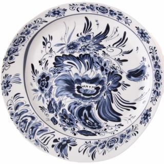 Jedálenský tanier DIESEL CLASSICS ON ACID HOLLANDIA FLOWERS 28 cm, modrý, porcelán, Seletti