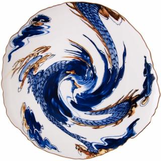 Jedálenský tanier DIESEL CLASSICS ON ACID IMARI DRAGON 28 cm, modrá, porcelán, Seletti