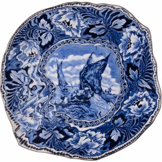 Jedálenský tanier DIESEL CLASSICS ON ACID MAASTRICHT SHIP 28 cm, modrý, porcelán, Seletti