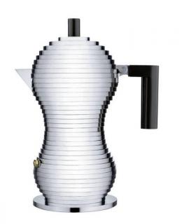 Kávovar Moka PULCINA 70 ml, čierna rukoväť, Alessi