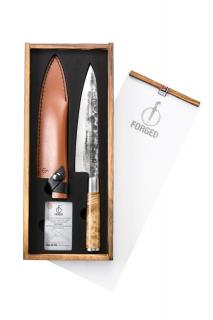 Kuchársky nôž VG10 20,5 cm, s koženým puzdrom, Forged