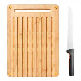 Nôž na chlieb a bambusová doska v súprave FUNCTIONAL FORM, Fiskars