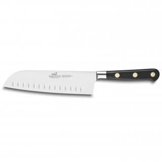 Nôž Santoku IDÉAL 18 cm, mosadzné nity, čierny, Lion Sabatier