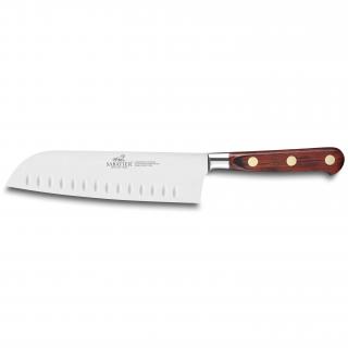 Nôž Santoku SAVEUR 18 cm, mosadzné nity, hnedý, Lion Sabatier