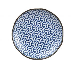 Plytký tanier HERRINGBONE INDIGO IKAT 23 cm, modrá, MIJ