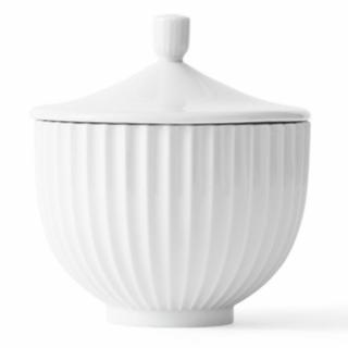 Porcelánová dóza 10 cm, biela, porcelán, Lyngby