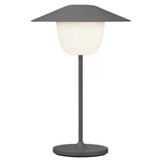 Prenosná stolová lampa ANI MINI 21 cm, LED, teplá sivá, hliník, Blomus