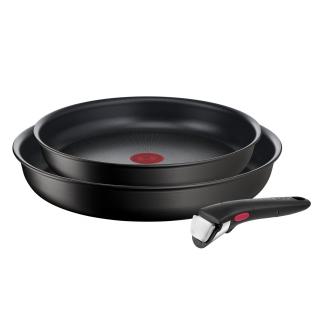 Sada panvíc INGENIO ECO RESIST L3979102, sada 3 ks, čierna, hliník, Tefal