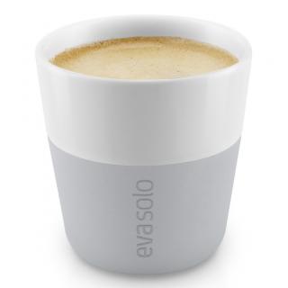 Šálka na espresso 80 ml, sada 2 ks, so silikónovým krytom, svetlosivá, Eva Solo