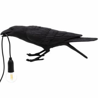 Stolová lampa BIRD PLAYING 33 cm, čierna, Seletti