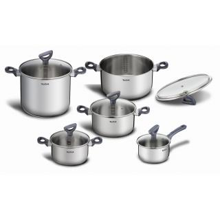 Súprava hrncov DAILY COOK G712SA55, sada 10 kusov, strieborná, nerezová oceľ, Tefal