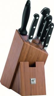 Súprava nožov s blokom PRO, 6 ks, s ocieľkou, bambus, Zwilling