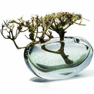 Váza AMARA 15 cm, zelená, sklo, Philippi