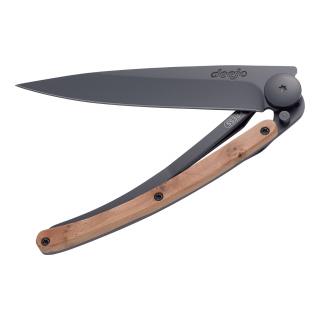 Vreckový nôž 37 g, ultraľahký, čierny, drevo jalovca, deejo