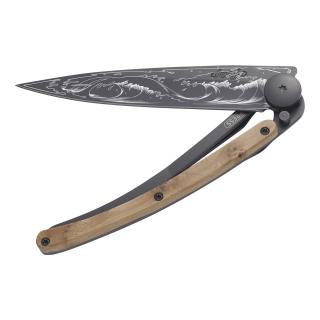Vreckový nôž TATOO OCEAN WAVE 37 g, čierny, jalovcové drevo, deejo
