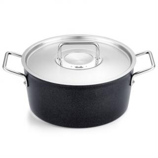 Vysoký kastról ADAMANT 24 cm, čierny, hliník, Fissler