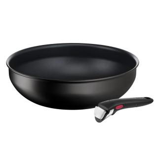 Wok INGENIO ECO RESIST L3979302 26 cm, s odnímateľnou rukoväťou, čierny, hliník, Tefal